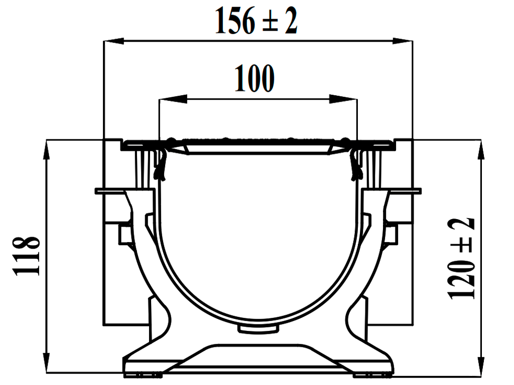 Rigolă din plastic BASE DN100 H120 cu grătar metalic zincat în fante clasa de sarcini A15
